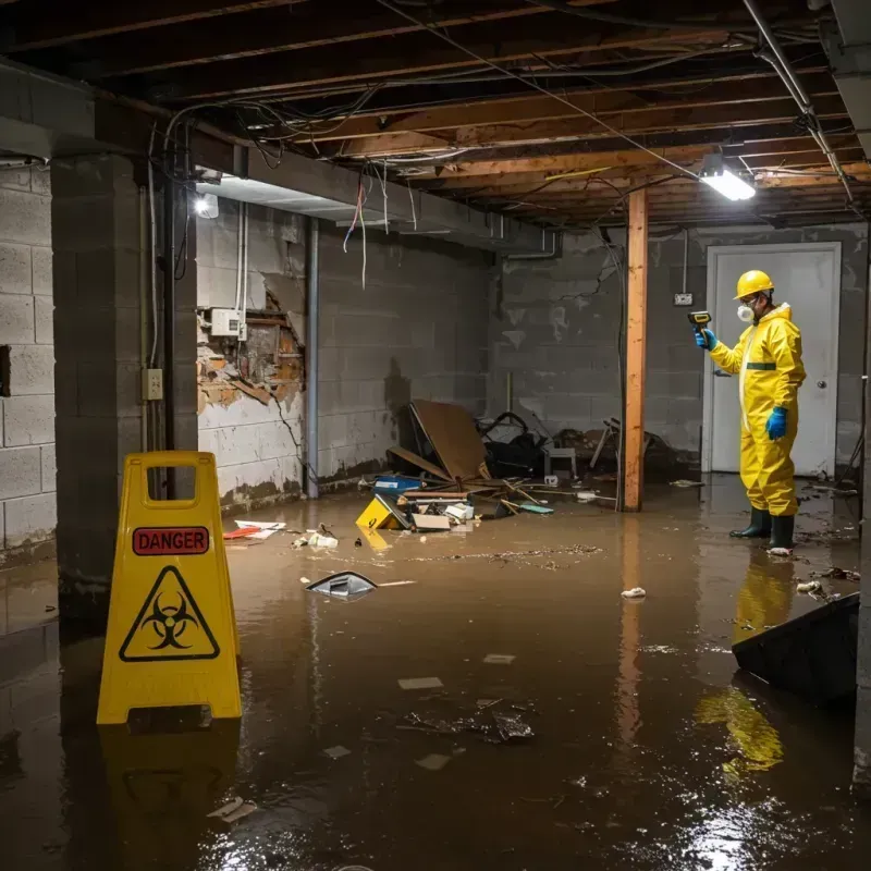 Flooded Basement Electrical Hazard in Osgood, IN Property