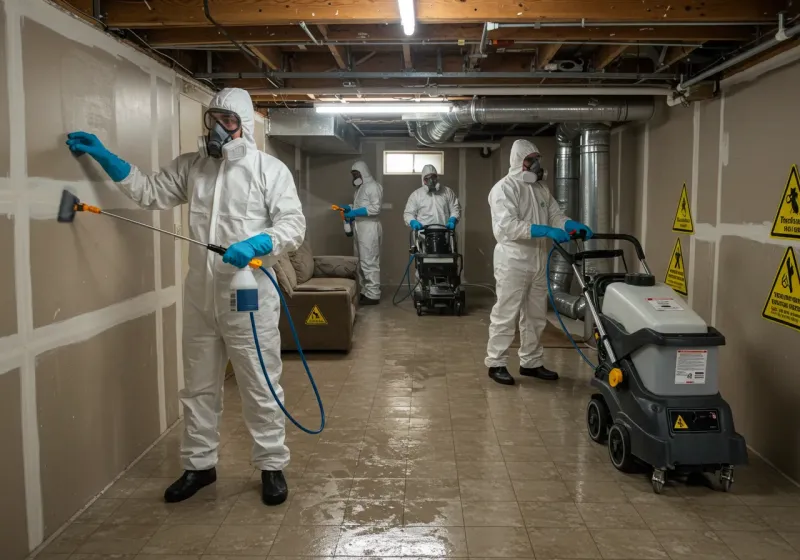 Basement Moisture Removal and Structural Drying process in Osgood, IN